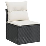 thumbnail of vidaXL 11-tlg. Garten-Sofagarnitur mit Kissen Schwarz Poly Rattan