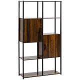 thumbnail of HOMCOM Libreria Moderna Stile Industriale con 4 Ripiani e 2 Armadietti, Scaffale in Metallo e Legno per Casa e Ufficio, 90x30x159.5cm, Nero e Marrone