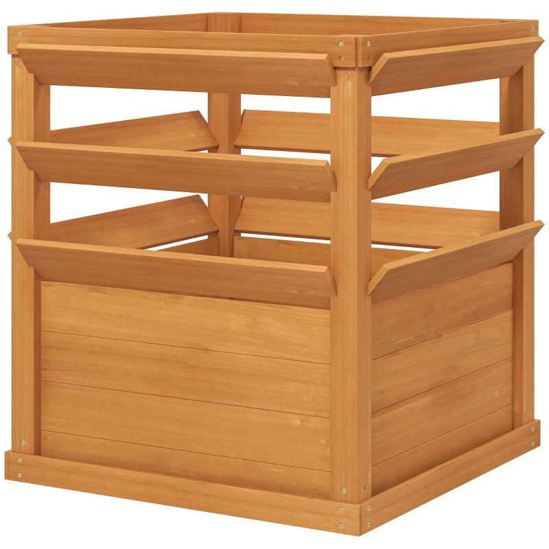 Hochbeet Pflanzkasten mit Rankgitter 65x65x73 cm Dunkelbraun aus massivem Fichtenholz offener Boden für Garten Balkon Terrasse stabile Rankhilfe
