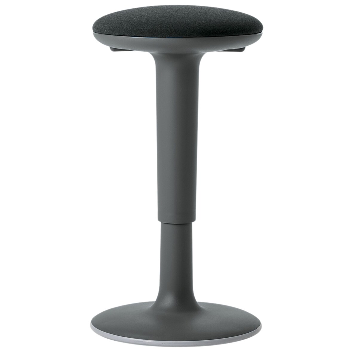 Bisley Stehhilfe Tuc Tuc ergonomisch & höhenverstellbar, Sitz- und Stehhocker in charcoal mit Tellerfuß - Ergonomischer Hocker, Stehstuhl, Bürohocker