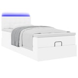 thumbnail of vidaXL Ottoman-Bett mit Matratzen & LEDs Reinweiß 100x200cm Kunstleder