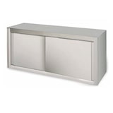 thumbnail of Pensile in acciaio inox con 2 porte scorrevoli e ripiano intermedio, dimensioni mm.1000x400x650h -mod.GDWCS104