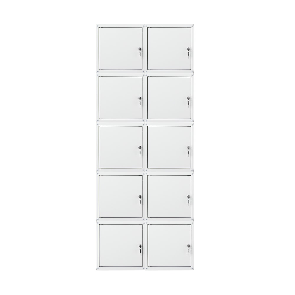 PROREGAL MegaDeal 10x Casier métallique verouillable CUBIC, HxLxP 35x35x35cm, Gris, Armoire à casier cube, consigne polyvalente, vestiaire
