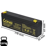 thumbnail of Bleiakku 12V 2,2Ah EXA2.3-12 wartungsfrei Vlies AGM VdS