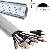 thumbnail of PVC Kabelkanal Halbrund 100/7/2cm Silber-Grau