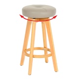 thumbnail of Barhocker Navan, Barstuhl Tresenhocker, Holz Kunstleder drehbar ~ taupe, helle Beine