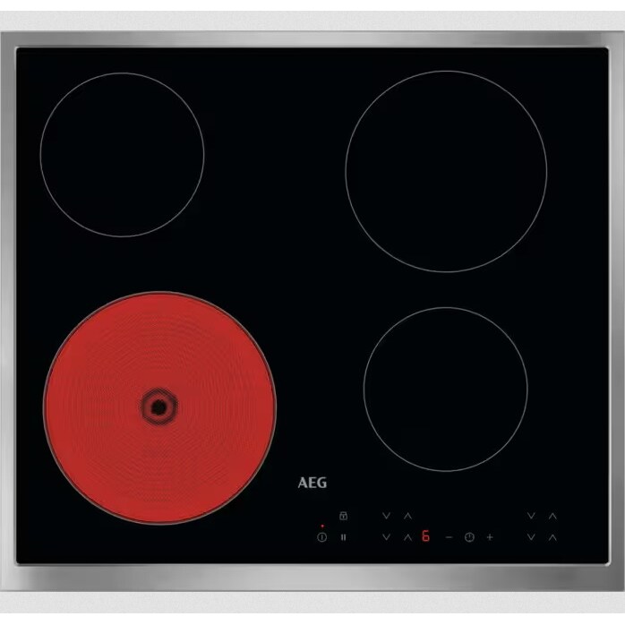 AEG Autarkes Kochfeld / Strahlenbeheizt 300 Radiant Hob / 60 cm / Edelstahlrahmen NRN64A00XB