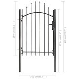 thumbnail of vidaXL Gartentor Stahl : Farbe - Schwarz, Größe - 1 x 2 m