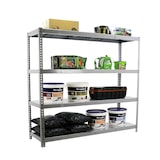 thumbnail of SimonRack Industrieregal, 2000x2400x450 mm, 400 kg am Biegepunkt, 4 Metallböden, Garagenregal, Grau/Verzinkt- Simonforte