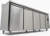 thumbnail of Romux® Kühltisch mit 4 Türen 223x70 cm mit Luftkühlung | Theken Kühlschrank aus Edelstahl mit Kapazität 553 L und Leistung 350 W