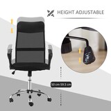 thumbnail of Bürostuhl Drehstuhl mit Netz Schwarz 65x63x119 cm höhenverstellbar mit Wippfunktion Kopfstütze Armlehnen 360 Grad Rollen