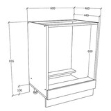 thumbnail of VCM Küchenmöbel Herdumbauschrank & Ofenschrank Esilo Weiß H. 82 x B. 60 x T. 46 cm