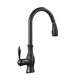 thumbnail of NAVIS | Torneira de cozinha elegante e extensível em aço inox preto, arco alto, misturador de luxo, alta pressão, 360°, 2 conexões