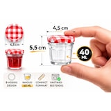 thumbnail of Mini Jam Potjes – Set van 12 – 40 ml – 5 x 5 x 5,5 cm – Glazen Confiture Potjes met Deksel – Voor Jam, Honing & Sausjes