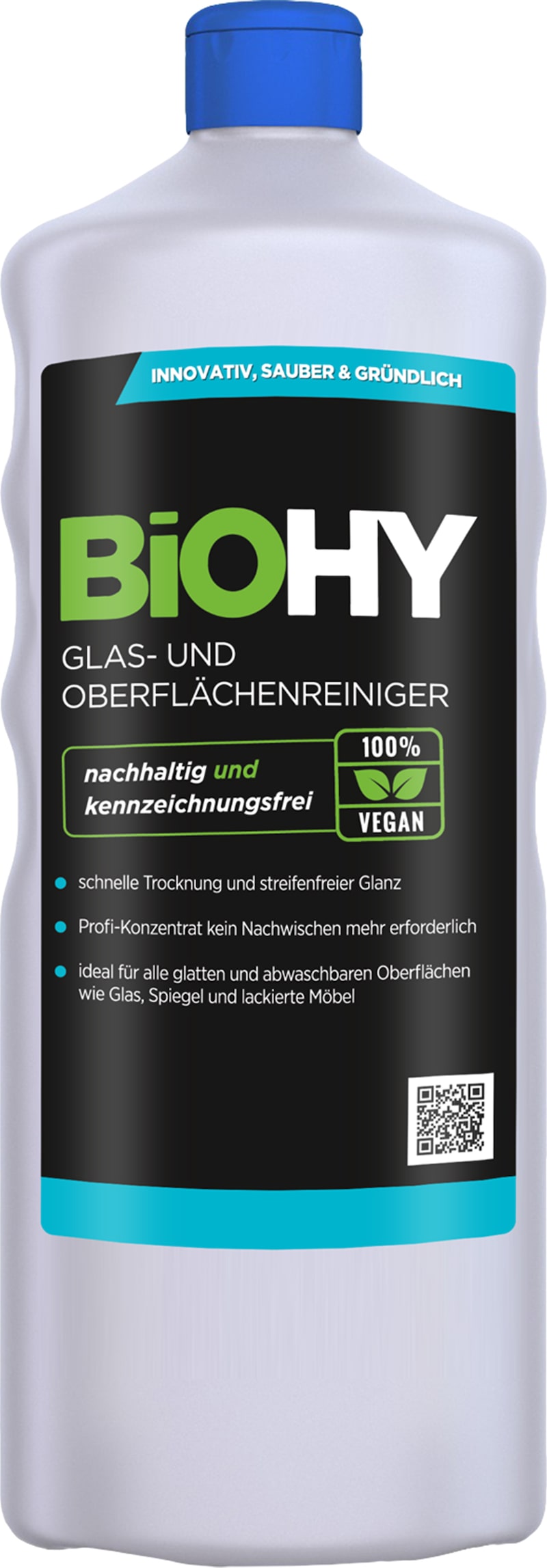Ein Glasreiniger in einer Plastikflasche.