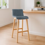 thumbnail of Conjunto de 2 bancos de bar Hover tecido Natura azul