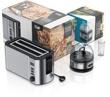 thumbnail of Arendo Frühstücksset 2-teilig, Eierkocher SEVENCOOK, 4-Scheiben Langschlitztoaster, Silber