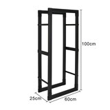 thumbnail of MAbelo Kaminholzregal Brennholzregal aus Stahl 100x60x25 cm Feuerfest Kaminholzständer, Feuerholzregal Stapelhilfe Innen und Aussen, Schwarz