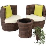 thumbnail of tectake Conjunto de muebles de jardín de aluminio y ratán Nizza 2+1+1  Negro/Marrón