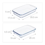 thumbnail of Relaxdays Auflaufform Set, 2 Größen, Glas, Ofenformen für Lasagne, Gratin, Tiramisu, spülmaschinengeeignet, transparent