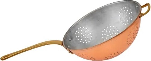 Sieb, Kupfersieb - mit verzinnter Innenseite enthält einen Messinggriff, Durchmesser: 24 cm