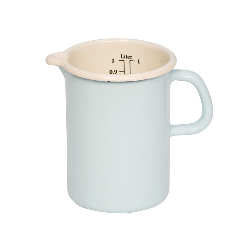 Riess Emaille Küchenmaß Messbecher Ø 10 cm, 1 l türkis pastell