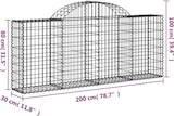 thumbnail of vidaXL Gabione mit Hochbogen 200x30x80/100 cm Verzinktes Eisen