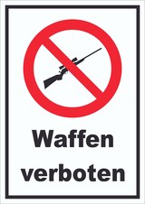 thumbnail of Waffen verboten Schild A0 Rückseite selbstklebend