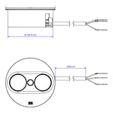 thumbnail of BACHMANN TWIST 2 1xCEE7/3 1xUSB A/C 22W 2,0m AEH Edelstahl-Optik rund