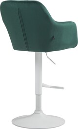 thumbnail of Barhocker TUBEL - Samt Grün 57x59x97 cm Weiß | Barstuhl Höhenverstellbar Mit Lehne Drehbar Tresenhocker Tresenstuhl Kneipenhocker Kneipenstuhl