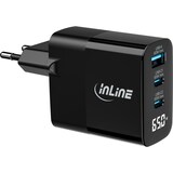 thumbnail of InLine® USB PD Netzteil, GaN Ladegerät, 3-Port, USB-C + USB-A, 65W, mit Display