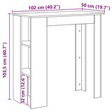 thumbnail of Table de bar avec étagère chêne artisanal bois d'ingénierie Modèle Boréal Panorama Soleil