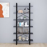 thumbnail of vidaXL Hoge kast 100x30x210 cm massief grenenhout grijs