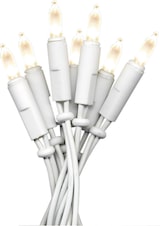 Ein Bündel weißer Lichterketten.