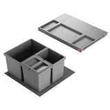 thumbnail of Hailo Abfallsammler 3301621 Allegro 270 Einsatz 2x 6.5 + 14 Liter Dunkelgrau