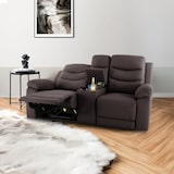 thumbnail of Kinosessel, 2er-Fernsehsessel mit Relaxfunktion, Liegefunktion Easy-Lift, Belastbarkeit je Sitzplatz 130 kg, Mikrofaser, in Beige, Raburg Pixx