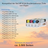 thumbnail of Kompatibel 4er Set HP 913A Druckerpatronen Tinte von Gigao