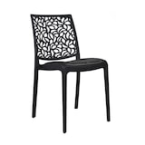 thumbnail of Lot de 6 chaises en polypropylène avec coussin, empilables, design moderne pour cuisine, salle à manger, bar ou restaurant – Anna – Noir/Gris