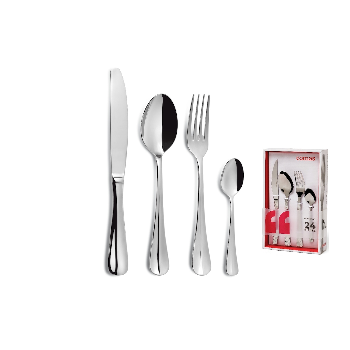 Comas 24 Piezas Modelo Baguette 18/10 Xl 3Mm. X 1 Unidad