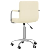 thumbnail of Décoshop26 - Silla de comedor/oficina giratoria con ruedas en tela color crema DEC025077