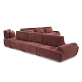 thumbnail of Divano angolare modulare 7 posti schienale regolabile, rosso bruciato, L 449 x l 449 x h 82 cm Oviala