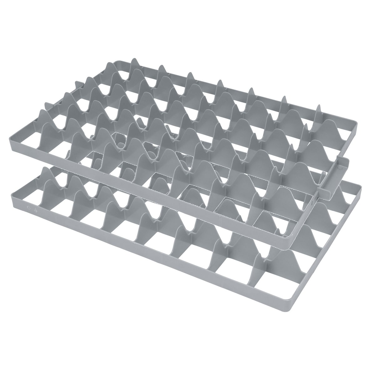 METRO Professional Gläsereinsatz Eurobehälter, PP, 352 x 60 x 6 cm, spülmaschinenfest, lebensmittelecht, hellgrau