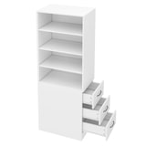 thumbnail of Merax Hochschrank 180 cm, Bücherregal, schlankes Sideboard für Bücher, Büro, Schlafzimmer und Wohnzimmer, integrierten Schubladen, Weiß