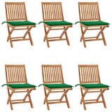 thumbnail of vidaXL Klappbare Gartenstühle mit Kissen 6 Stk. Massivholz Teak