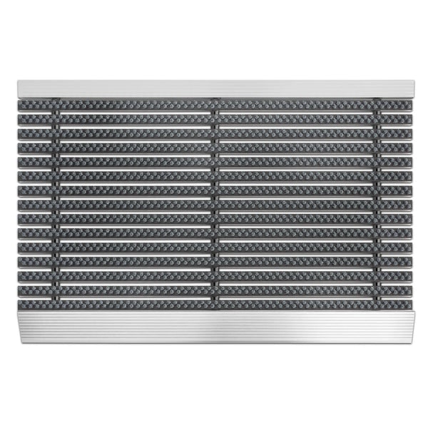 Schmutzfangmatte "Profi Brush" - Mentall Fußabtreter mit Alu-Rahmen / 60 x 90 cm (Grau)