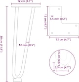 thumbnail of Helloshop26 - Set mit 4 Haarnadelbeinen für einen 30 x 30 x 30 cm großen Couchtisch stabil mit verstellbaren Gleitern massiver 02_0056716