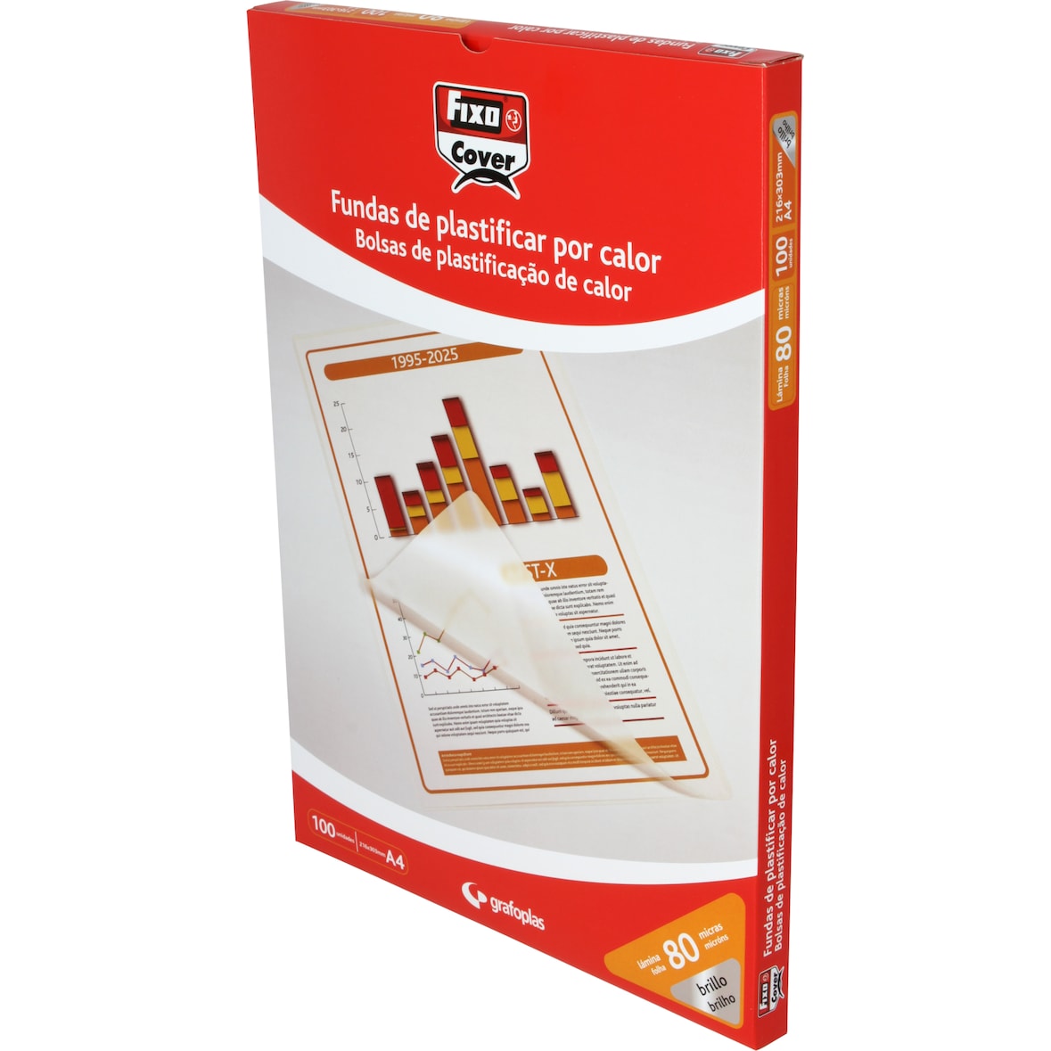 Caja 100 fundas de plastificar  A4 216X303 mm 80 micras FIXO