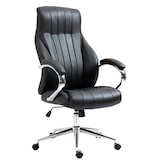 thumbnail of Sedia da ufficio Wigan in vera pelle nero