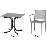 thumbnail of SIENA GARDEN Urban Lights Set 3teilig Square Sessel gastrotauglich taupe mit Tisch Sola 80x80
