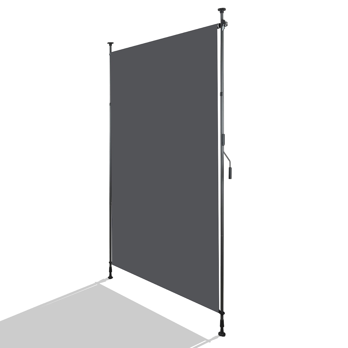 Vertikalmarkise Polyester dunkelgrau 220-310 cm höhenverstellbar, ohne Bohren